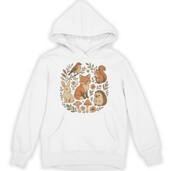 Cute Woodland Animals Vintage Cottagecore Aesthetic Hoodie | Seseable UK