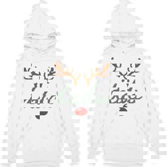 Dada Reindeer Christmas First Birthday Matching Family Dad Hoodie - Seseable