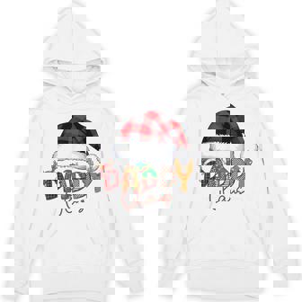 Daddy Claus Buffalo Plaid Red Santa Hat Christmas Pajamas Unisex Hoodie | Mazezy