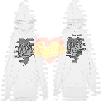 Dallas Throwback Vintage Heart Nostalgic City Unisex Hoodie | Mazezy