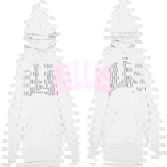 Dallas Vintage Preppy Varsity Pink Sports Hoodie | Mazezy