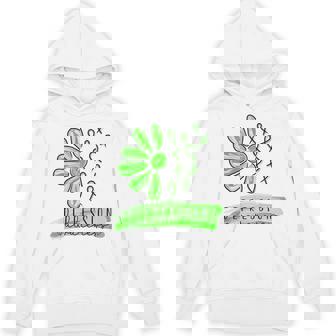 Depression Awareness Support Green Flower Petal Ribbons Unisex Hoodie | Mazezy