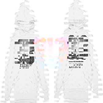 Detroit Michigan 313 Area Code Pride Skyline Hoodie - Monsterry