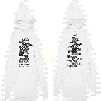 Drag Racing Life Messy Bun Hair Glasses Car Racing Tank Top Unisex Hoodie | Mazezy