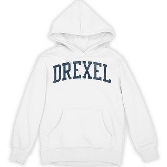 Drexel Nc Vintage Athletic Sports Jsn2 Navy Print Hoodie - Thegiftio