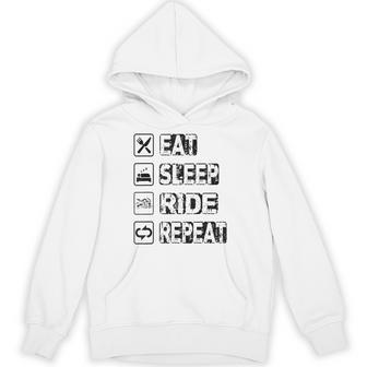 Eatleep Ride Repeat オートバイ バイク モーターサイクリスト 格言 パーカー - Kawaiitshirt