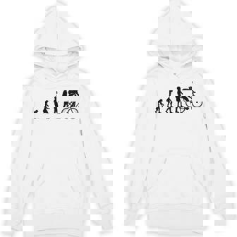 Evolution Mountain Bike Man Humour Idea Biker Unisex Hoodie | Mazezy
