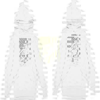 Fishing Camo Bass Fish American Flag Boy Youth Patriotic Hoodie - Monsterry