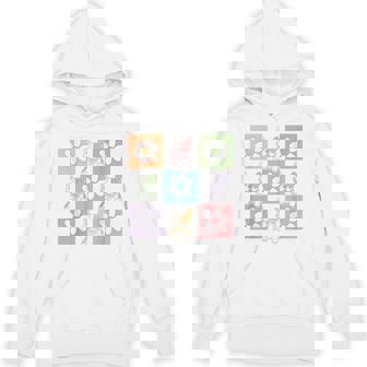 French Bulldog Pop Art Flower Grid Daisy Boho Frenchie Mom Unisex Hoodie | Mazezy