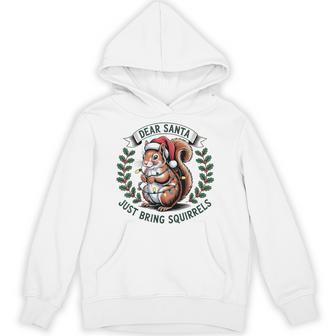 Dear Santa Just Bring Squirrel Christmas Lights Pajama Hoodie - Thegiftio UK