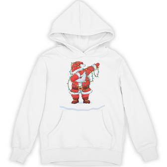 Family Xmas Dabbing Santa Christmas Lights Snow Hoodie | Seseable UK