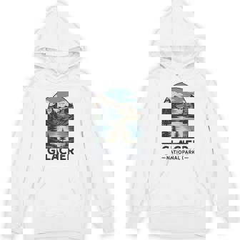 Glacier National Park Retro Outdoor Camping US National Park Unisex Hoodie | Mazezy