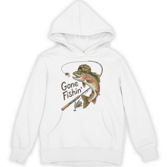 Gone Fishing Camouflage Trout Fish Vintage Fishing Hoodie | Mazezy