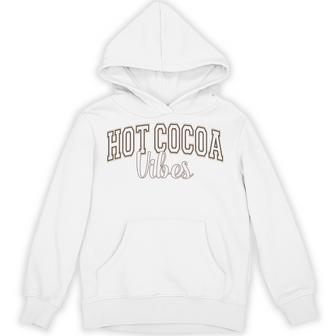 Hot Cocoa Vibes Chocolate Lover Varsity Letters Hoodie - Thegiftio UK