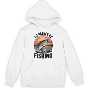 Id Rather Be Fishing Boys Youth Bass Fishing Humor Hoodie - Thegiftio UK