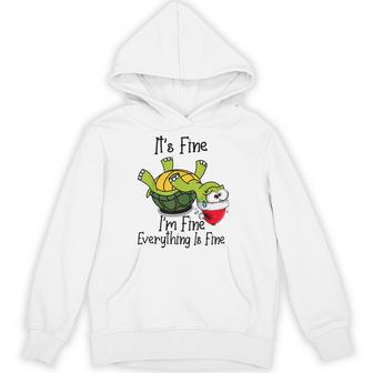 It's Fine I'm Fine Everything Is Fine Cute Xmas Turtle Hoodie - Thegiftio UK