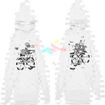 King On Bike Lazy Cyclist Cartoon Illustration Unisex Hoodie | Mazezy