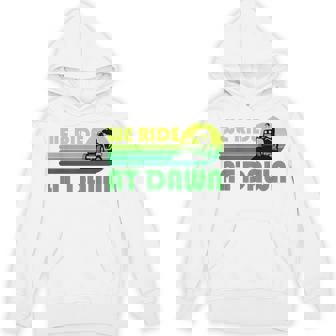 Lawn-Mowing We Ride At Dawn Lawnmower Mower Gardening Hoodie | Mazezy