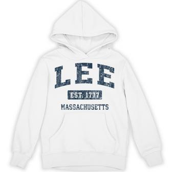 Lee Massachusetts Ma ビンテージスポーツデザイン ネイビー 長袖tシャツ パーカー - Kawaiitshirt