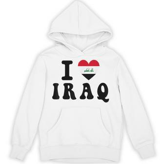 I Love Iraq Heart Flag Retro Travel Souvenir Hoodie - Thegiftio UK