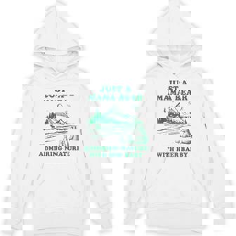 Mama Bear Admiring Nature With Her Baby Hiking Mom Wildlife Unisex Hoodie | Mazezy