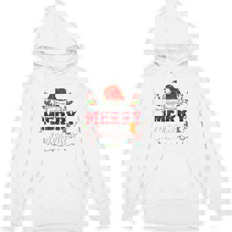 Merry Christmas Buffalo Plaid Red Santa Family Xmas Pajamas Tri-Blend Hoodie - Monsterry