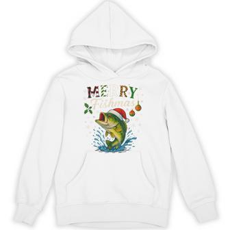 Merry Fishmas Hat Santa Fishing Merry Xmas Christmas Hoodie - Thegiftio UK