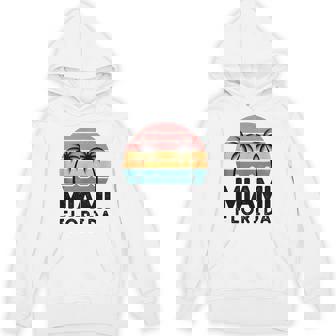 Miami Florida Retro Sunset Palm Trees Ocean Waves Tank Top Unisex Hoodie | Mazezy