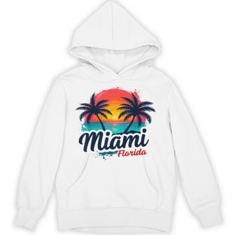 Miami Florida Sunset – Palm Tree Beach Coastal Vibes Hoodie | Mazezy
