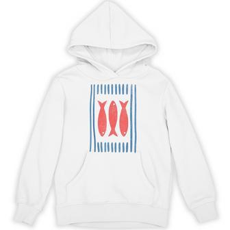 Minimal Sardines Fishermen Aesthetic Retro Hoodie - Thegiftio UK