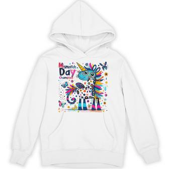 Mismatch Day Champion Colorful Unicorn Hoodie - Thegiftio UK