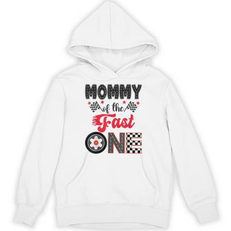 Mommy Of The Fast One Car Racing Dad 1St Birthday Boy Hoodie | Mazezy