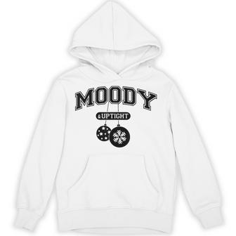 Moody And Uptight Merry And Xmas Bright Matching Couple Unisex Hoodie | Mazezy