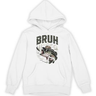 N Boys Camo Fishing Bass Fish Youth Bruh Fishing Hoodie - Thegiftio