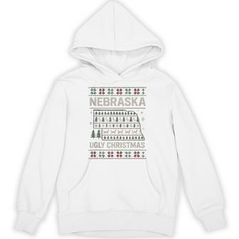 Nebraska Ugly Shirt NE Xmas Sweater Reindeer Trees Tank Top Unisex Hoodie | Mazezy