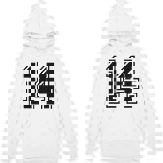 Number 14 Jersey For A Happy 14Th Birthday Twin Day Hoodie - Monsterry