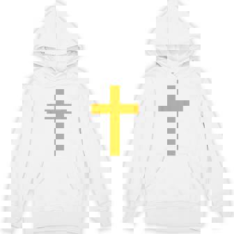 Orange Christian Jesus Cross Dark Green Unisex Hoodie | Mazezy