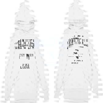 Panama City Beach FL JN1 Vintage Athletic Blue Tank Top Unisex Hoodie | Mazezy