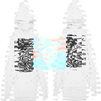 Patriotic American Flag Sports Fishing Coast Unisex Hoodie | Mazezy