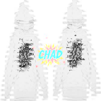 Personalized Name Comic Pop Art Superhero Chad Unisex Hoodie | Mazezy