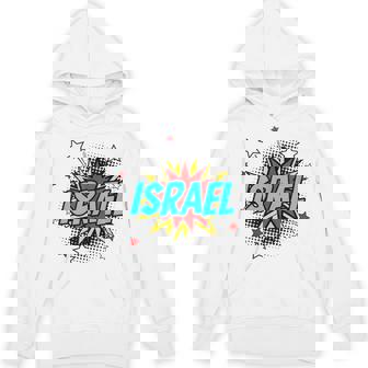 Personalized Name Comic Pop Art Superhero Israel Tank Top Unisex Hoodie | Mazezy
