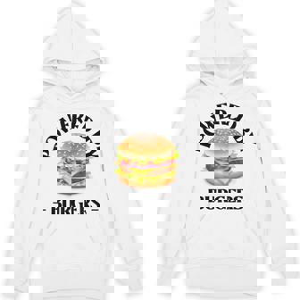 Powered By Burgers ファーストフード愛好家 面白いビーフバーガー パーカー - Kawaiitshirt
