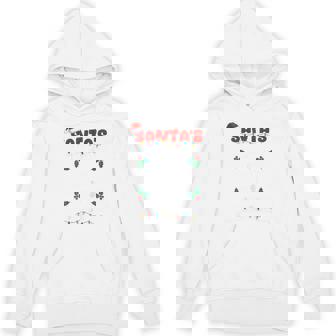 Pregnancy Baby Coming Soon Christmas Santa's Little Helper Hoodie | Mazezy