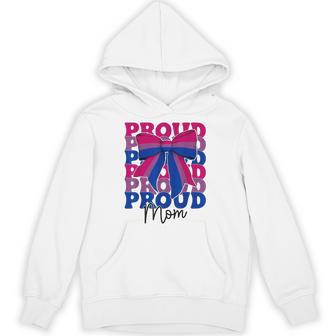 Proud Mom Bisexual Bi Pride Flag LGBTQ Mother's Day Coquette Unisex Hoodie | Mazezy