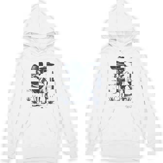 Pug Vintage Cowboy Hat UFO Dog Mom Pet Dad Wild West Unisex Hoodie | Mazezy