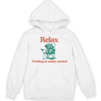 Relax Nothing Is Under Control Raccoon Hoodie - Monsterry