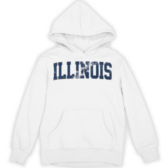 Retro Illinois Vintage Illinois Orange Blue Throwback Il Hoodie - Thegiftio UK