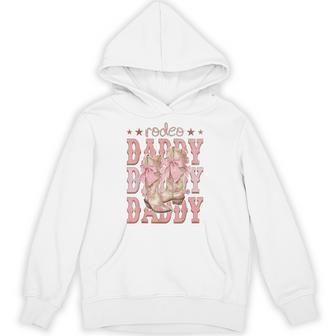 Rodeo Daddy Pink Boots Coquette Cow-Girl Birthday Party Hoodie - Thegiftio UK