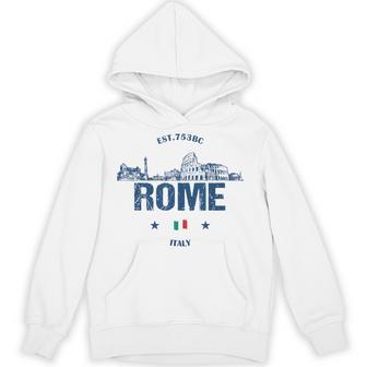 Rome Historical Landmarks Vintage Italy Flag Hoodie - Thegiftio