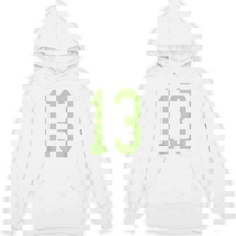 Sage Green And Number 13 Jersey Player Uniform 13 Unisex Hoodie | Mazezy